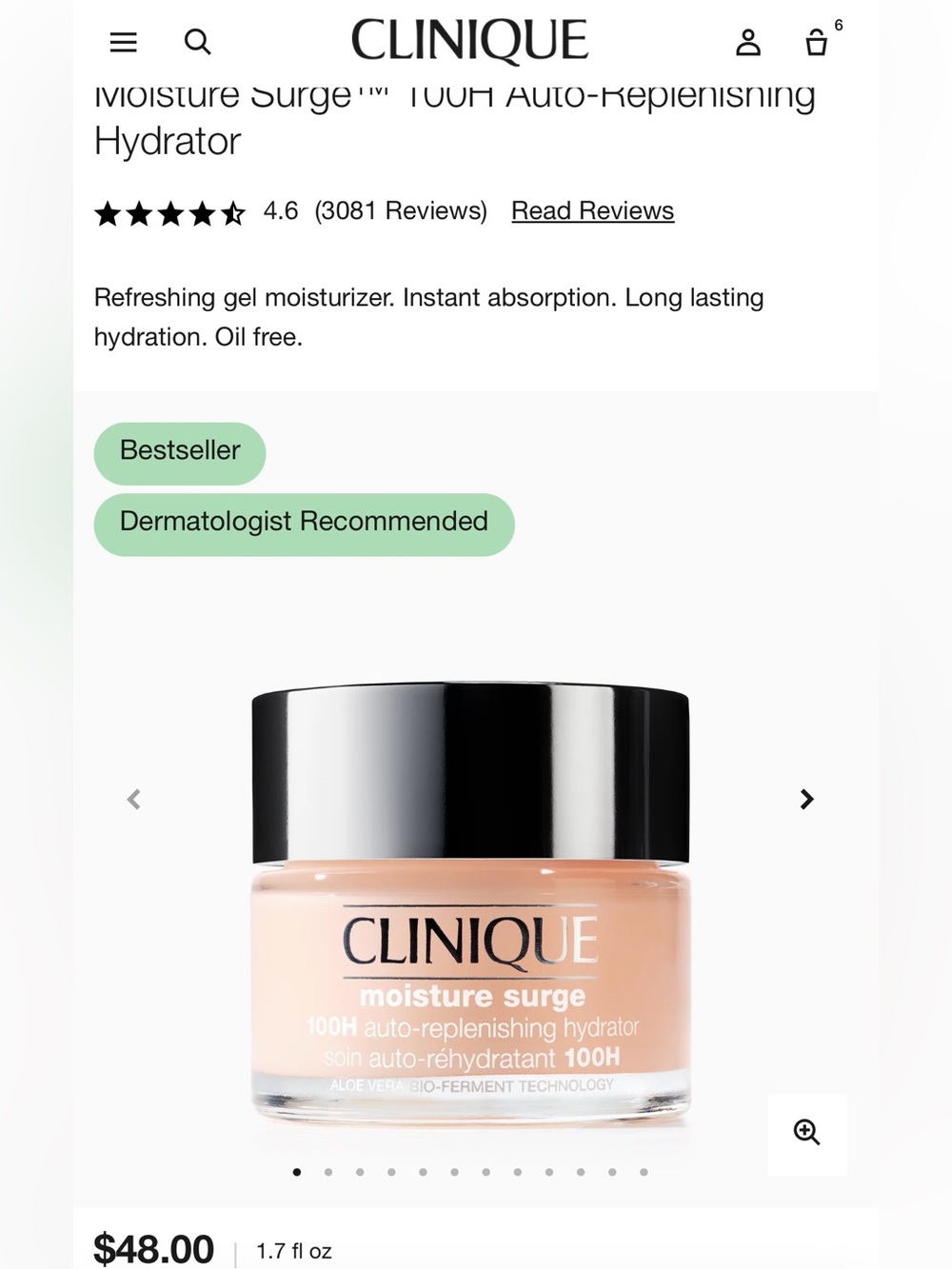 Clinique Moisture Surge Gel-Cream - 1.7oz/50ml